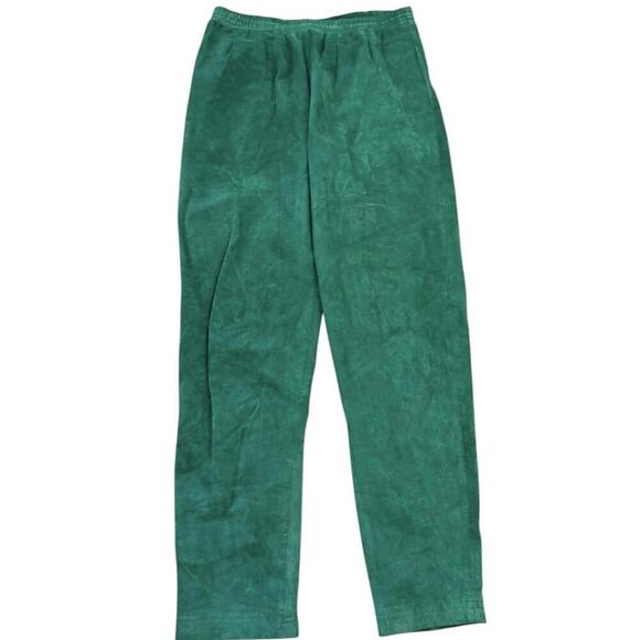 Pants - Vintage Molto Fino teal suede leather pants size S with elastic waist
